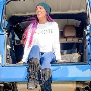 'Blond' or 'Brunette' Cropped Tees NWT​​​​​